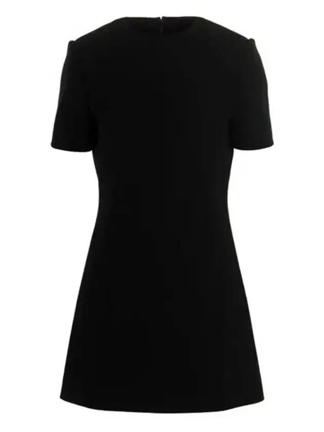 Luxury Saint Laurent Trending 2025 Double Sable Short Sleeve Short Dress Black