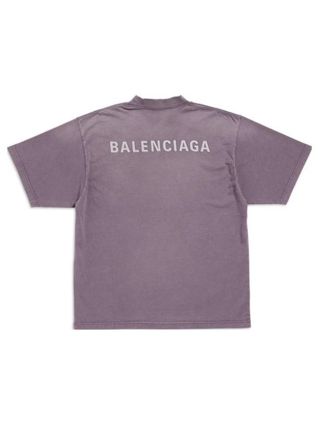 Luxury Balenciaga Trending 2026 Logo Print Short Sleeve T-Shirt Purple