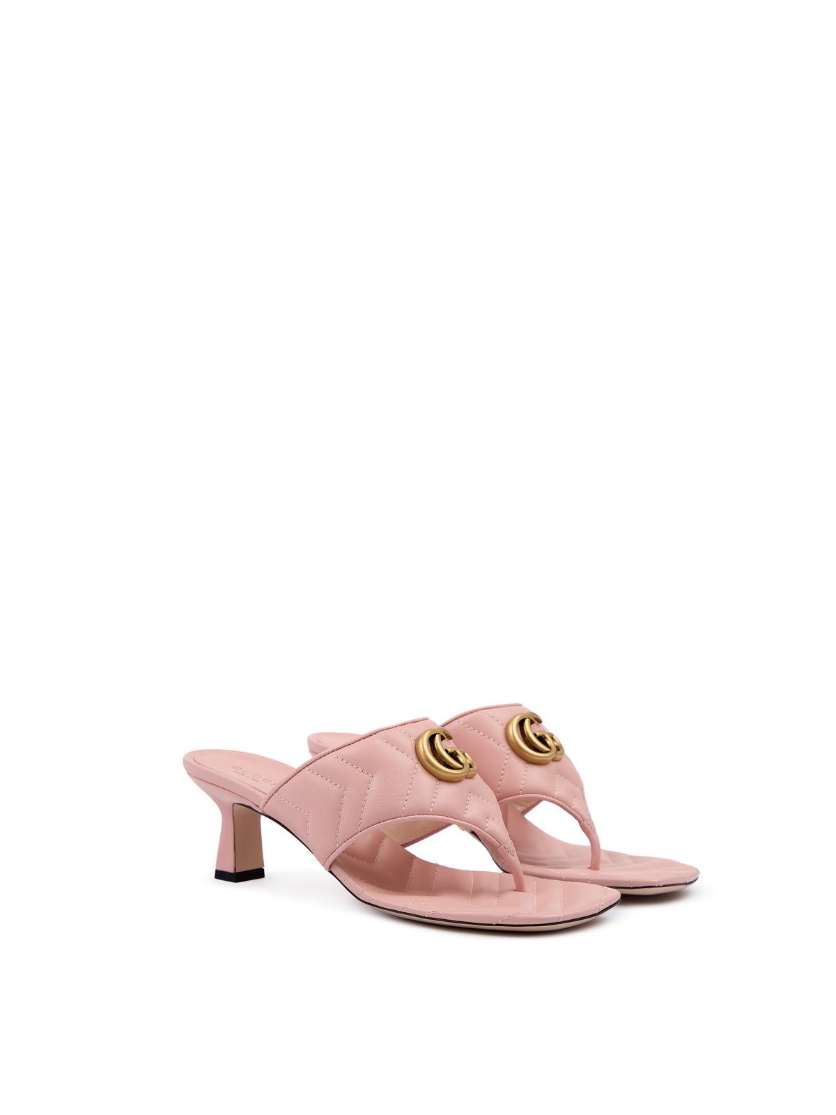 Gucci Mystic Pink Nappa Charlotte Leather Women's Sandals