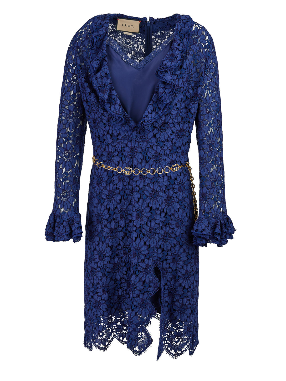 Gucci Blu Viscose and Cotton Mid Long Women's Dress