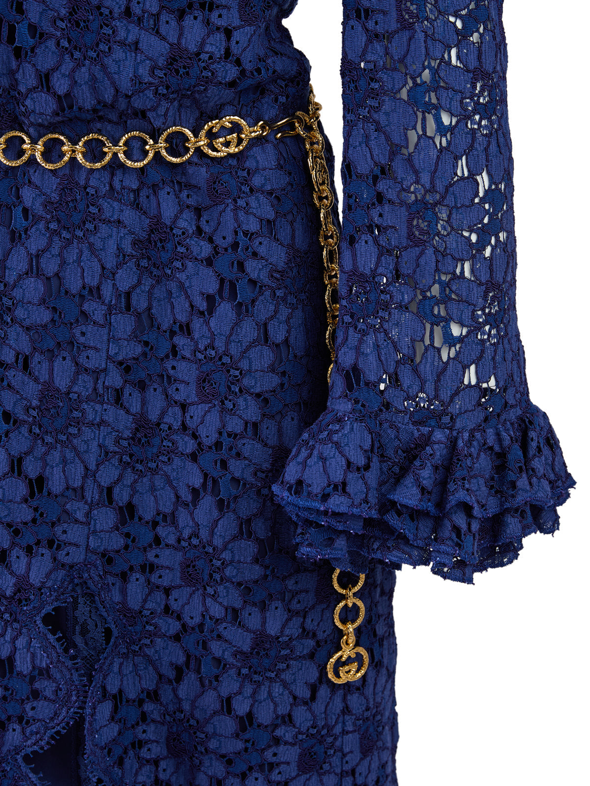 Gucci Blu Viscose and Cotton Mid Long Women's Dress