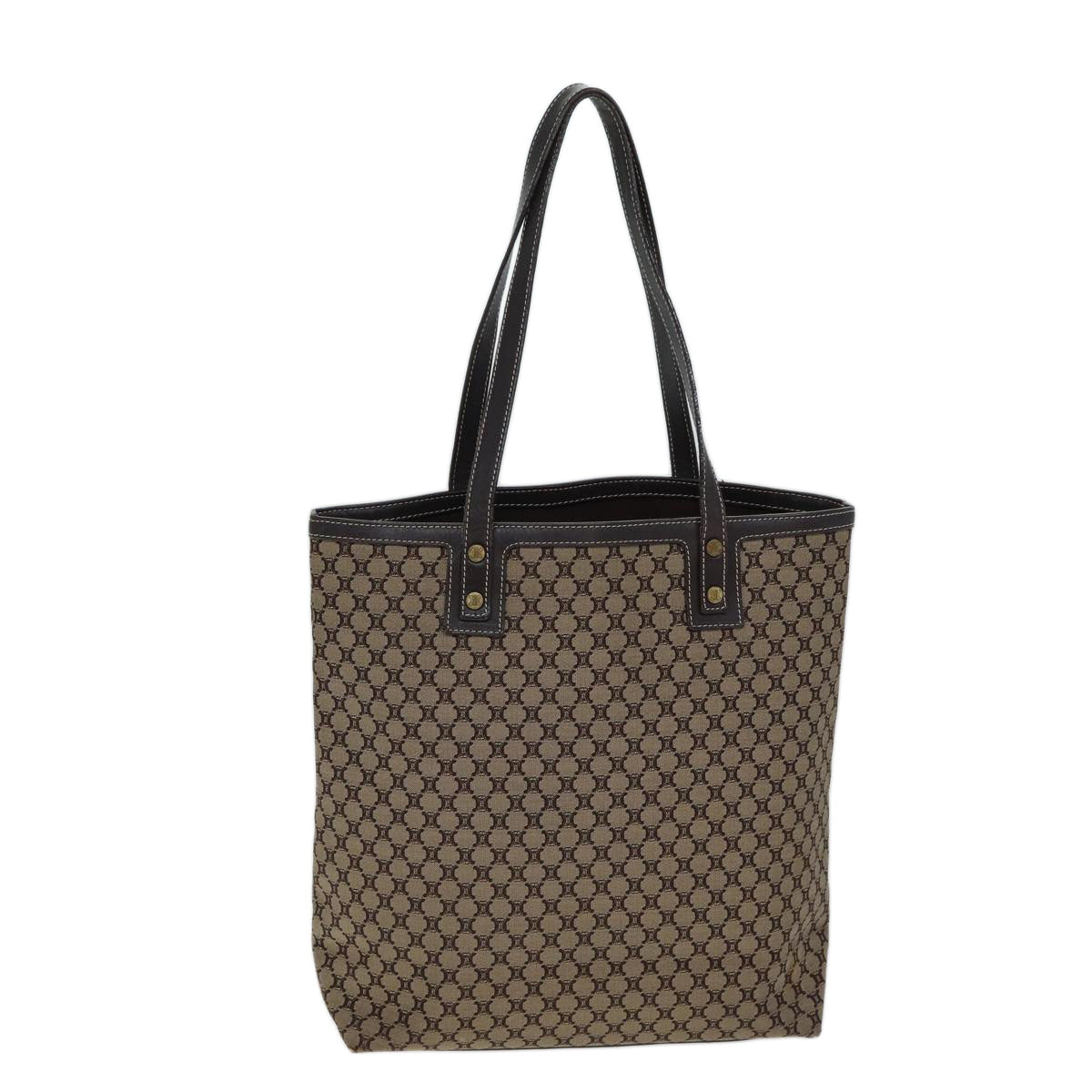 Luxury CELINE Macadam Canvas Tote Bag Beige  71888