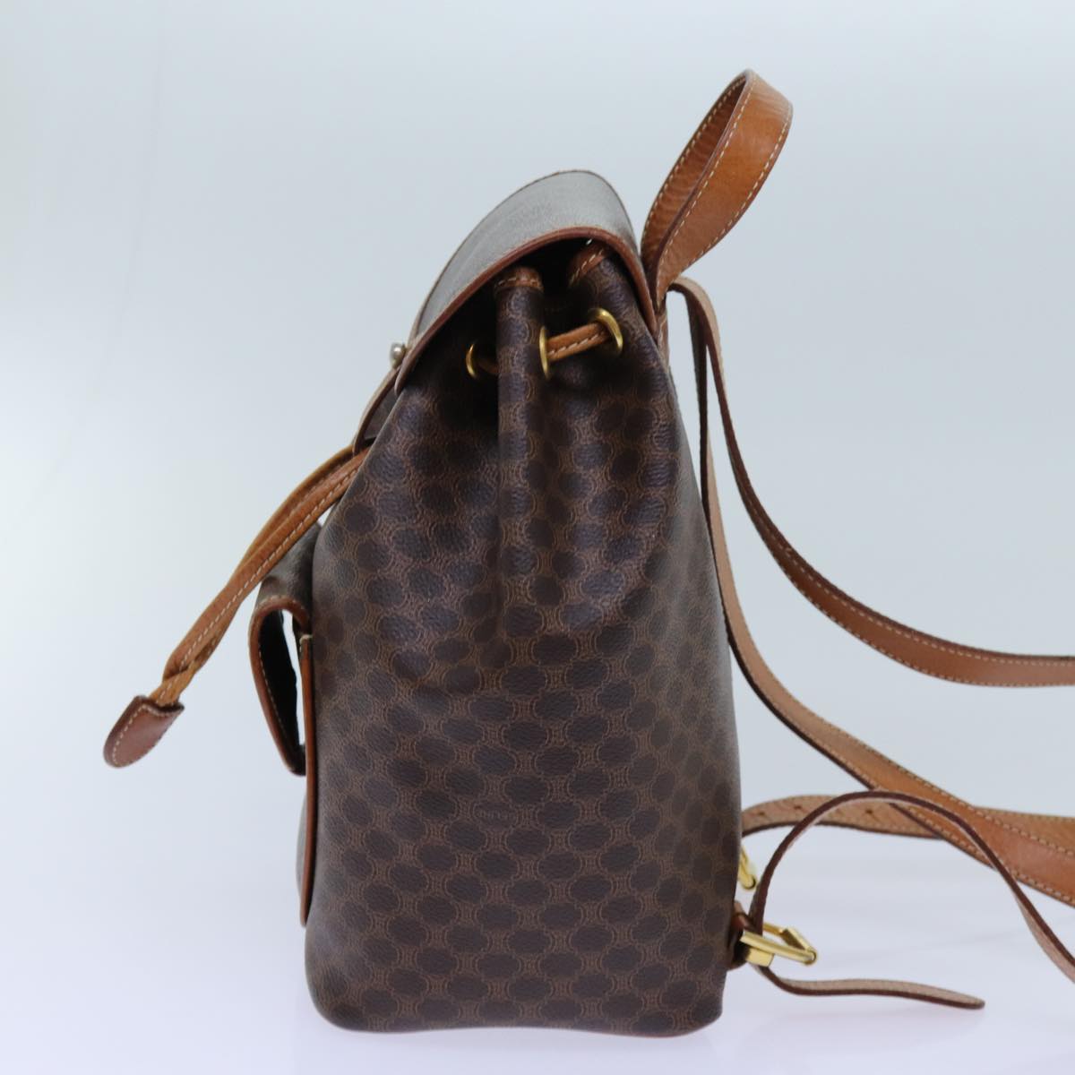 Luxury CELINE Macadam Canvas Backpack PVC Brown  71899