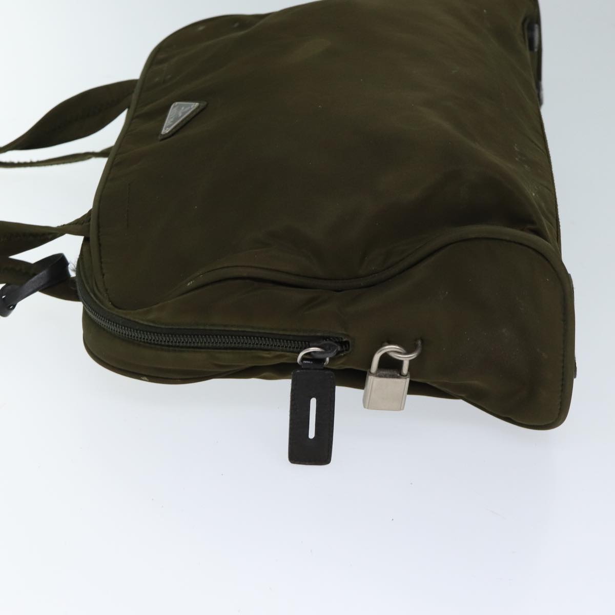 PRADA Shoulder Bag Nylon Khaki Auth 71908