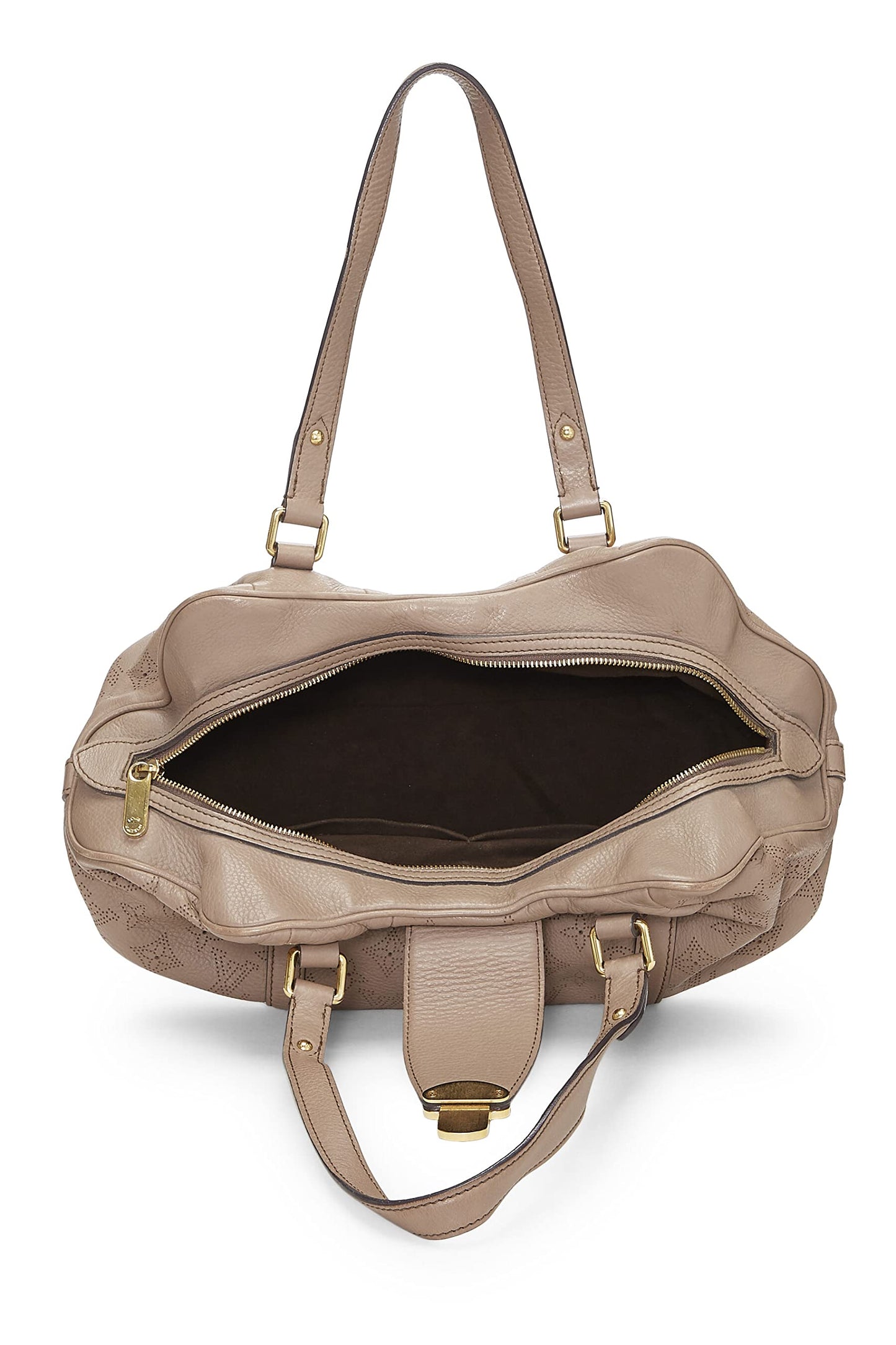 Louis Vuitton, Gris Pearl Monogram Mahina Leather Lunar PM , Beige