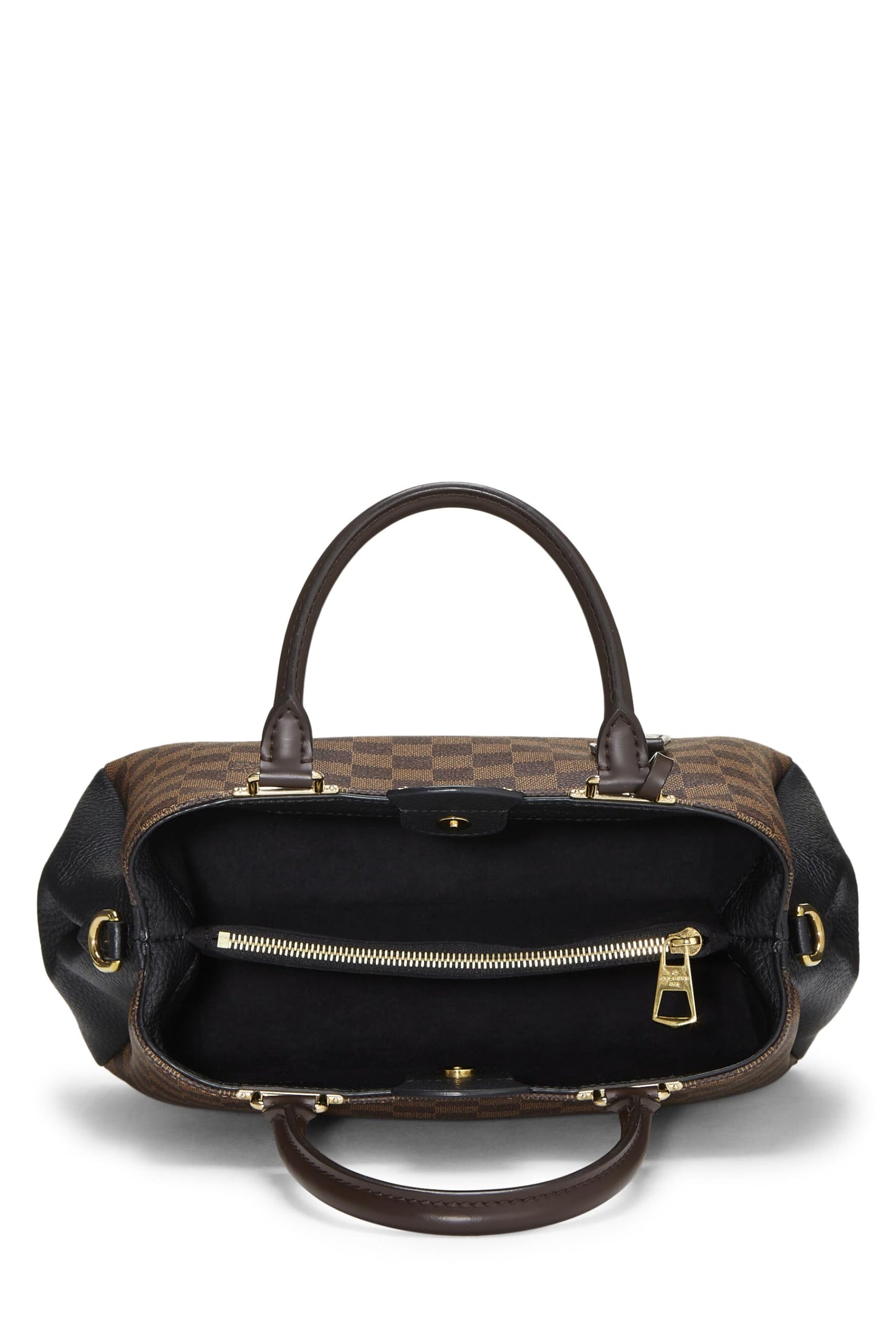 Louis Vuitton, Damier Ebene Canvas & Cream Leather Brittany, Black