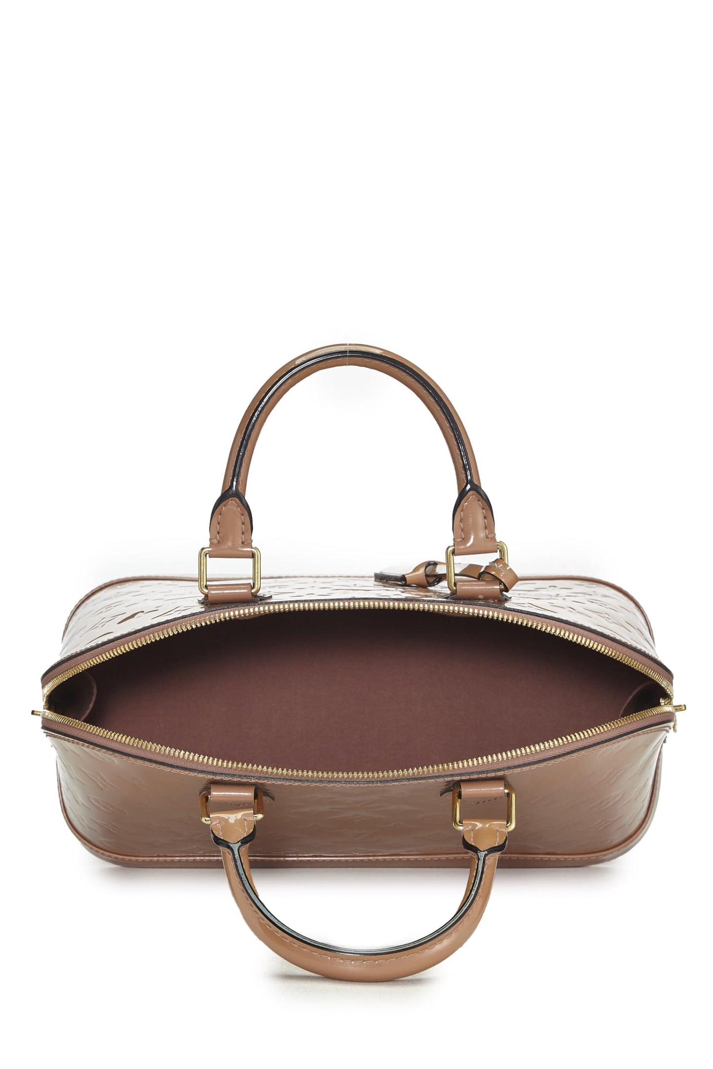 Louis Vuitton, Rose Velours Monogram Vernis Alma PM NM, Beige