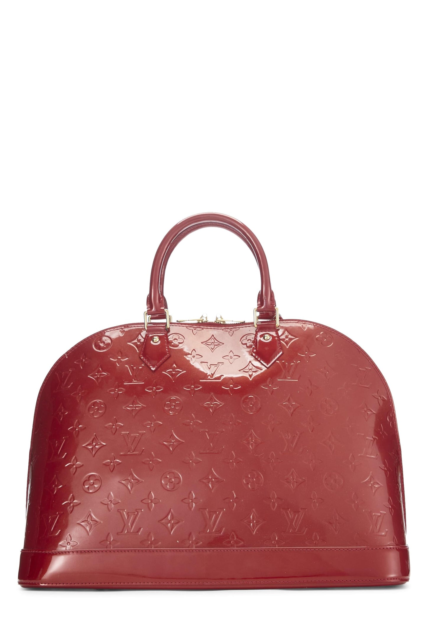 Louis Vuitton, Cerise Monogram Vernis Alma MM NM, Red