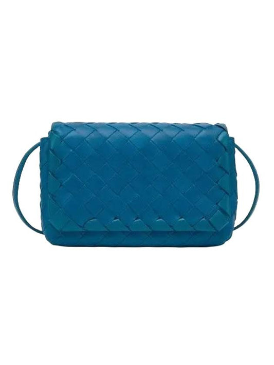 Luxury Bottega Veneta Mini Intrecciato Cross Bag Blue