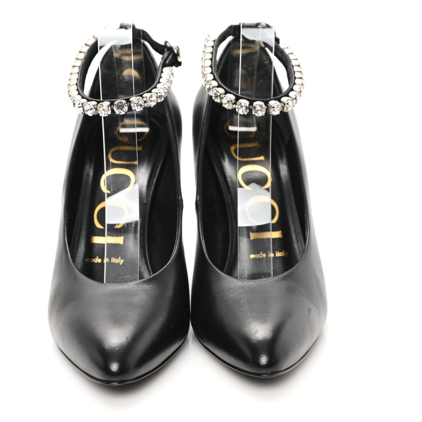 Gucci Malaga Kid Crystal Pumps 37 Black