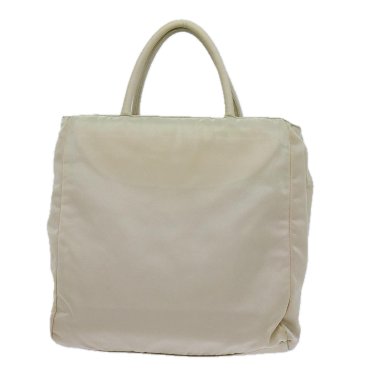 PRADA Hand Bag Nylon Beige Auth 72007