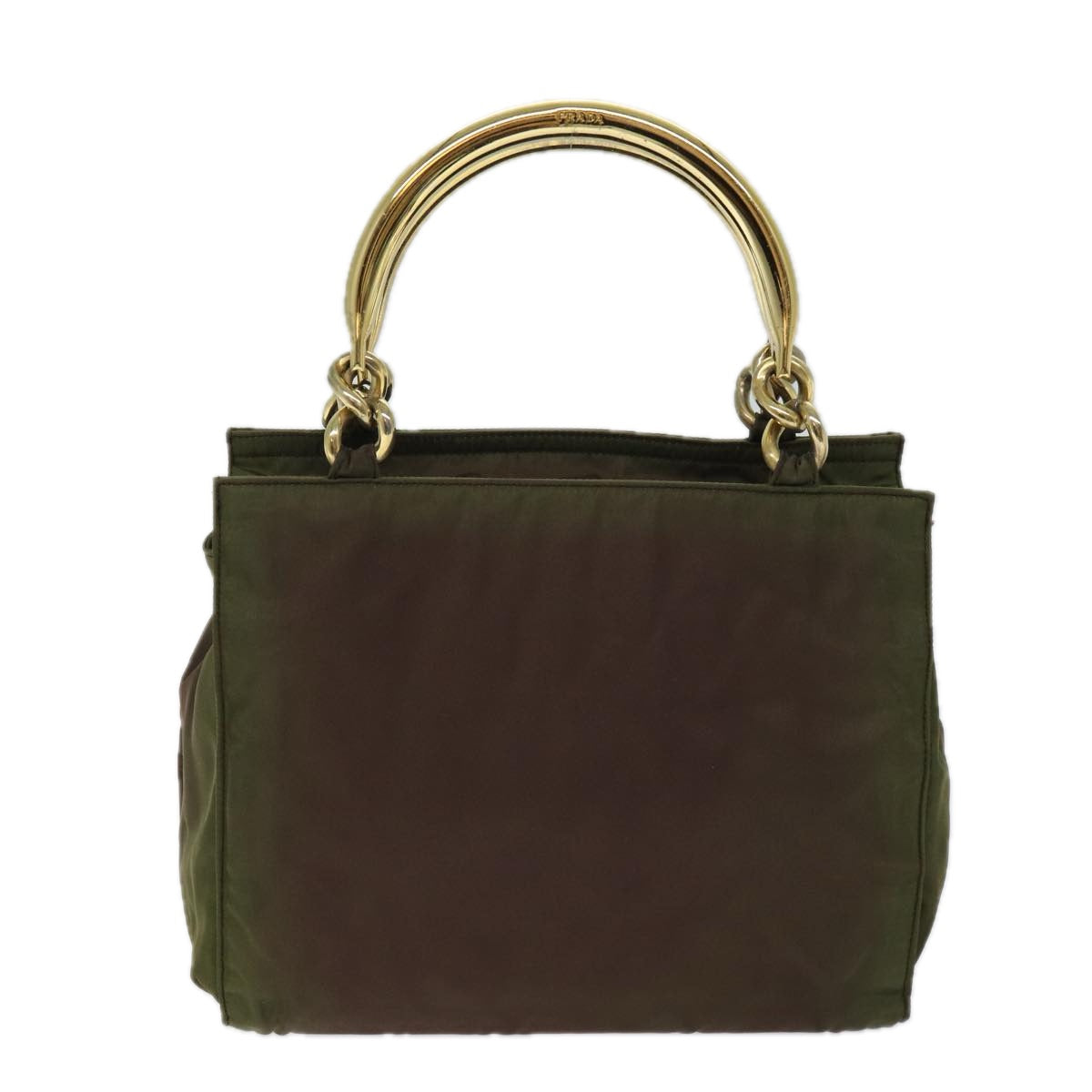PRADA Hand Bag Nylon Khaki Auth 72012