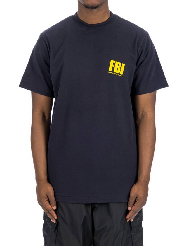 Luxury Balenciaga Trending 2026 FBI Print Reversible Short Sleeve T-Shirt Navy