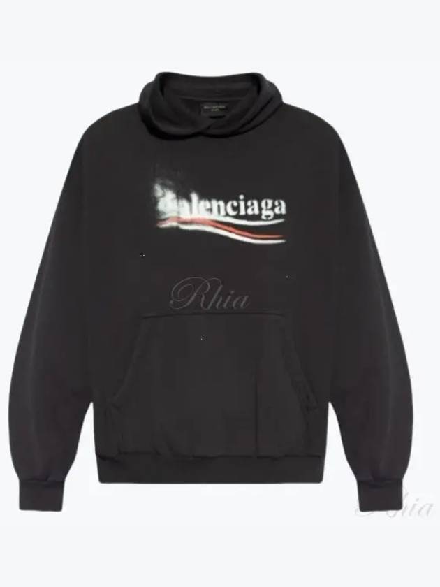 Luxury Balenciaga Trending 2026 Political Stencil Medium Fit Hoodie Black