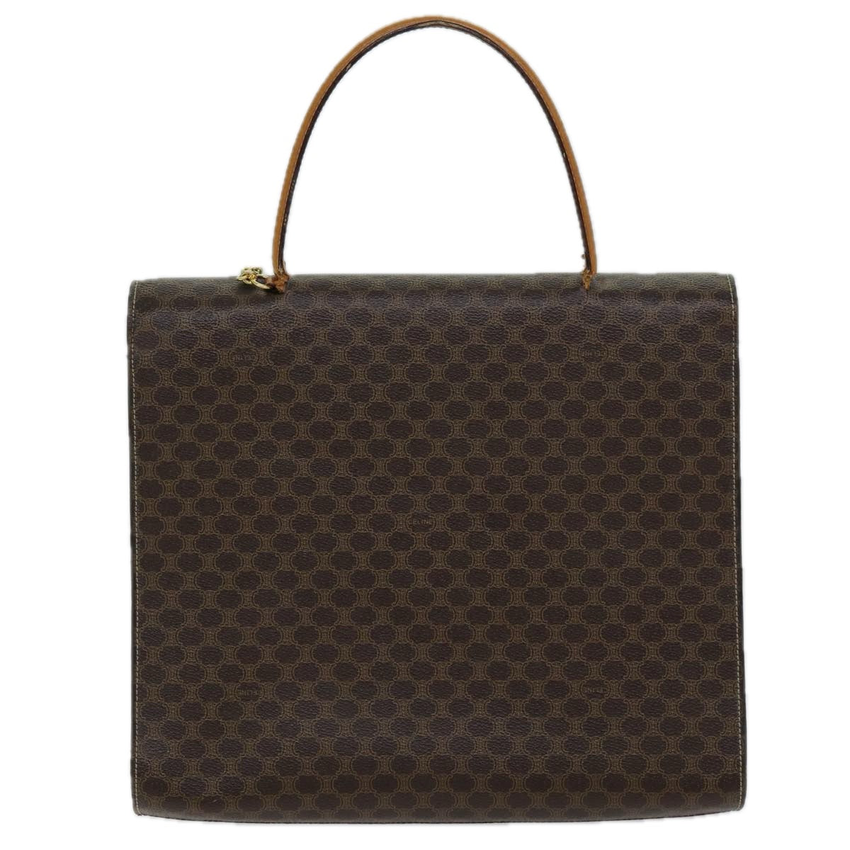 Luxury CELINE Macadam Canvas Hand Bag PVC Brown  72184