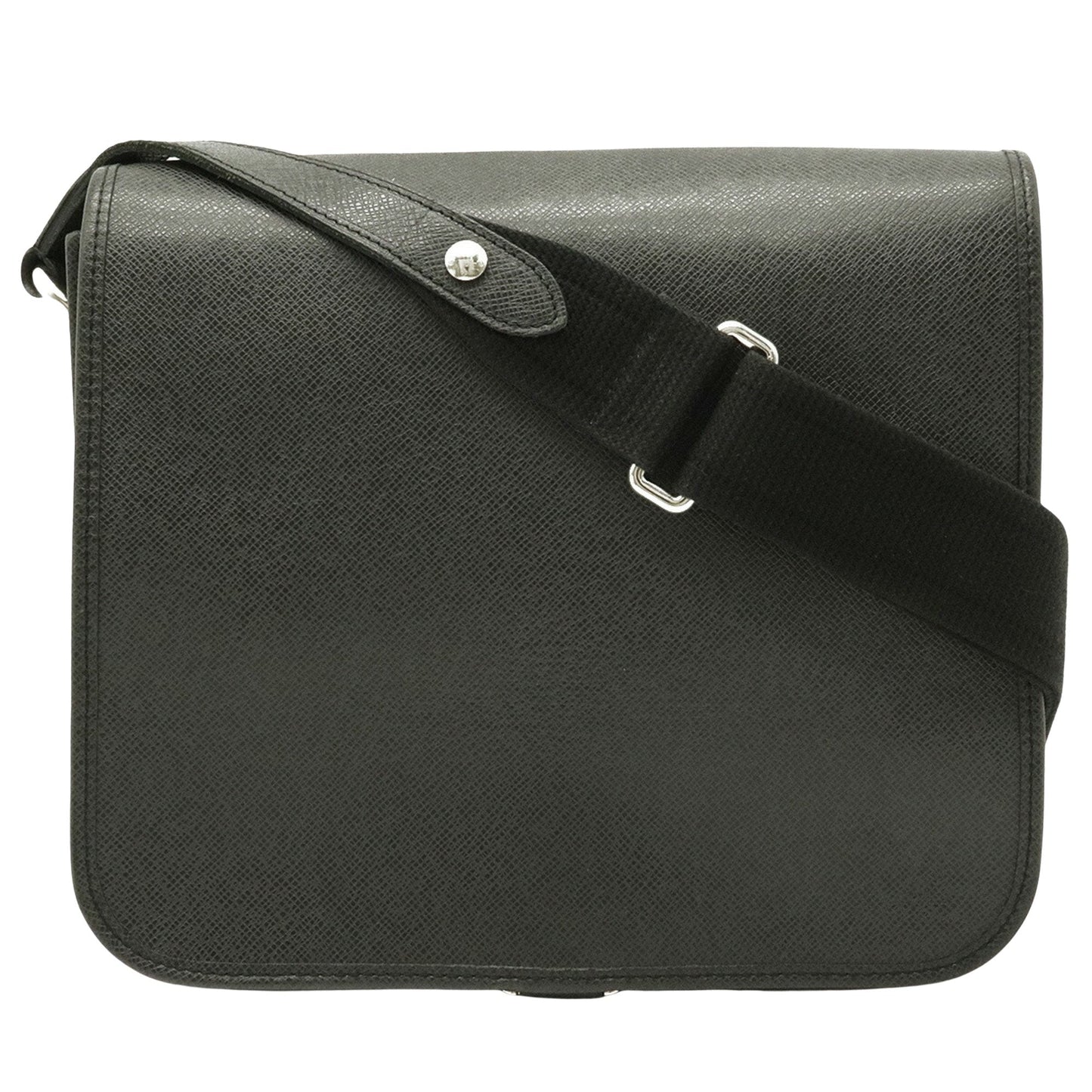 Louis Vuitton Black Leather Messenger shoulder bag