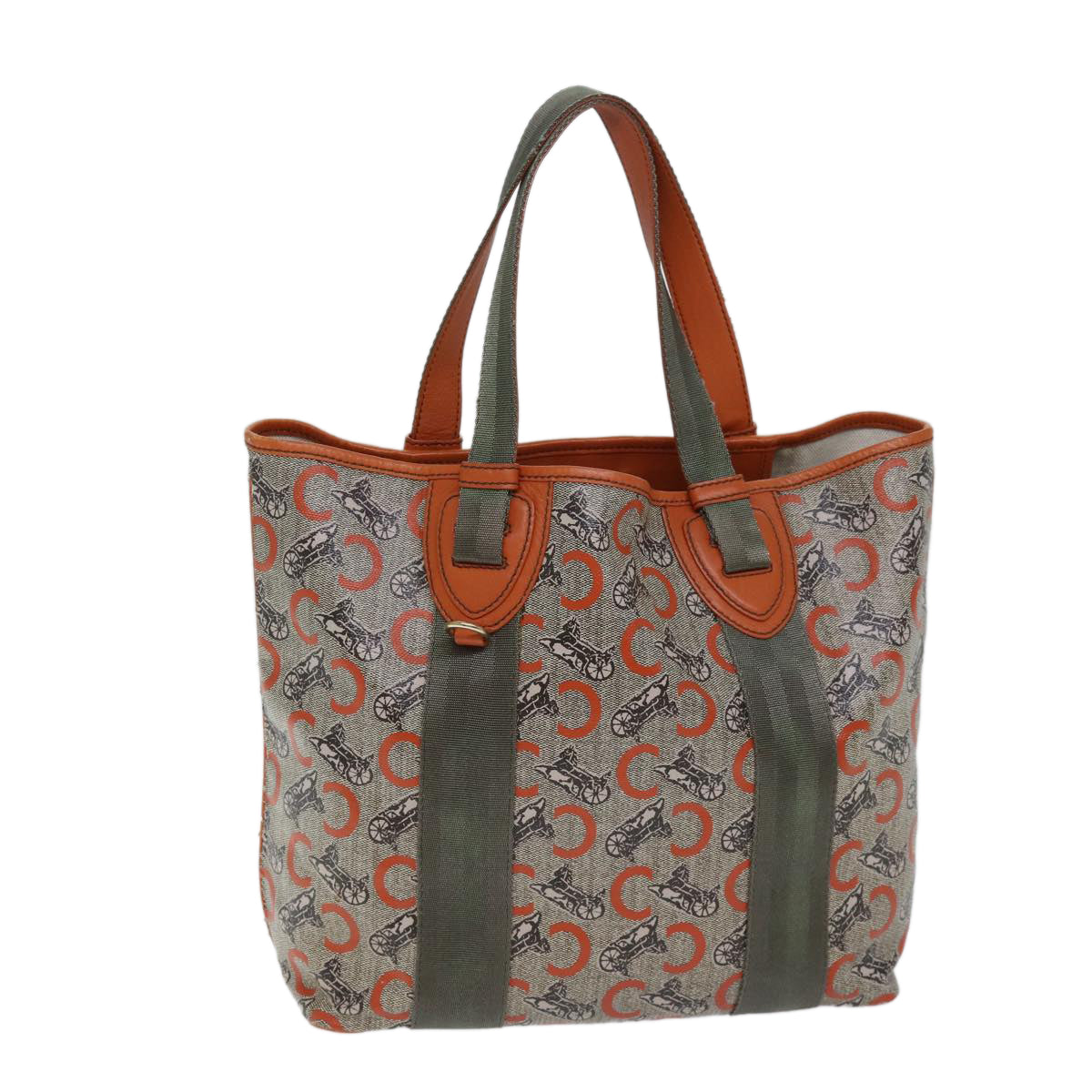 Luxury CELINE C Macadam Canvas Tote Bag Orange  72422