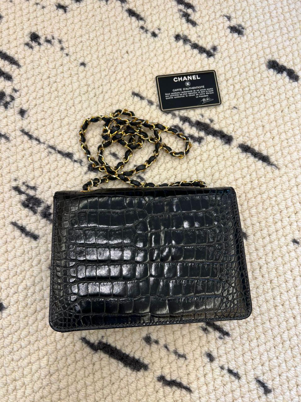 Chanel  Crocodile Enveloppe Flap Bag
