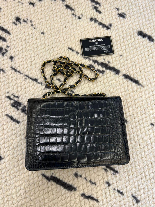 Chanel  Crocodile Enveloppe Flap Bag