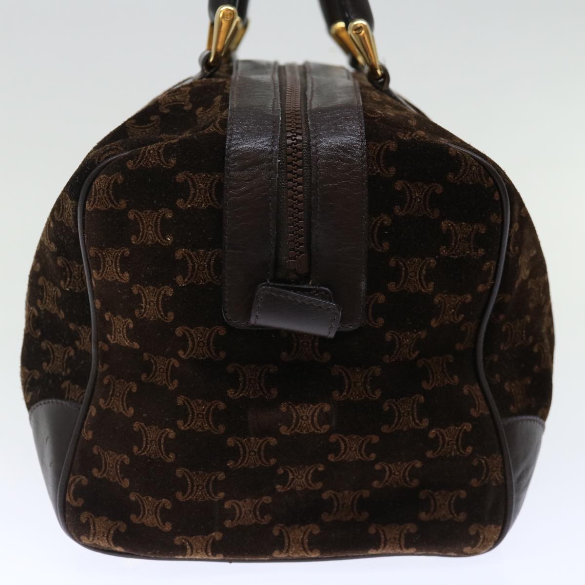 Luxury CELINE Macadam Canvas Boston Bag Brown  72454