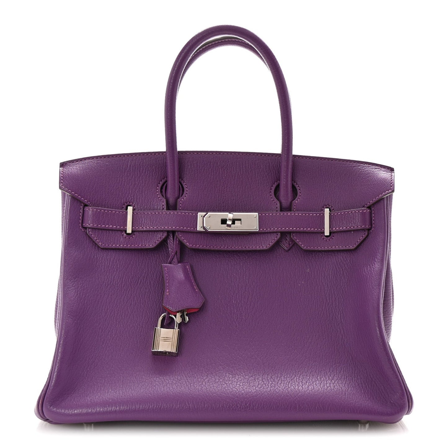 Hermes Chevre de Coromandel Horseshoe Birkin 30 Violet Rose Shocking