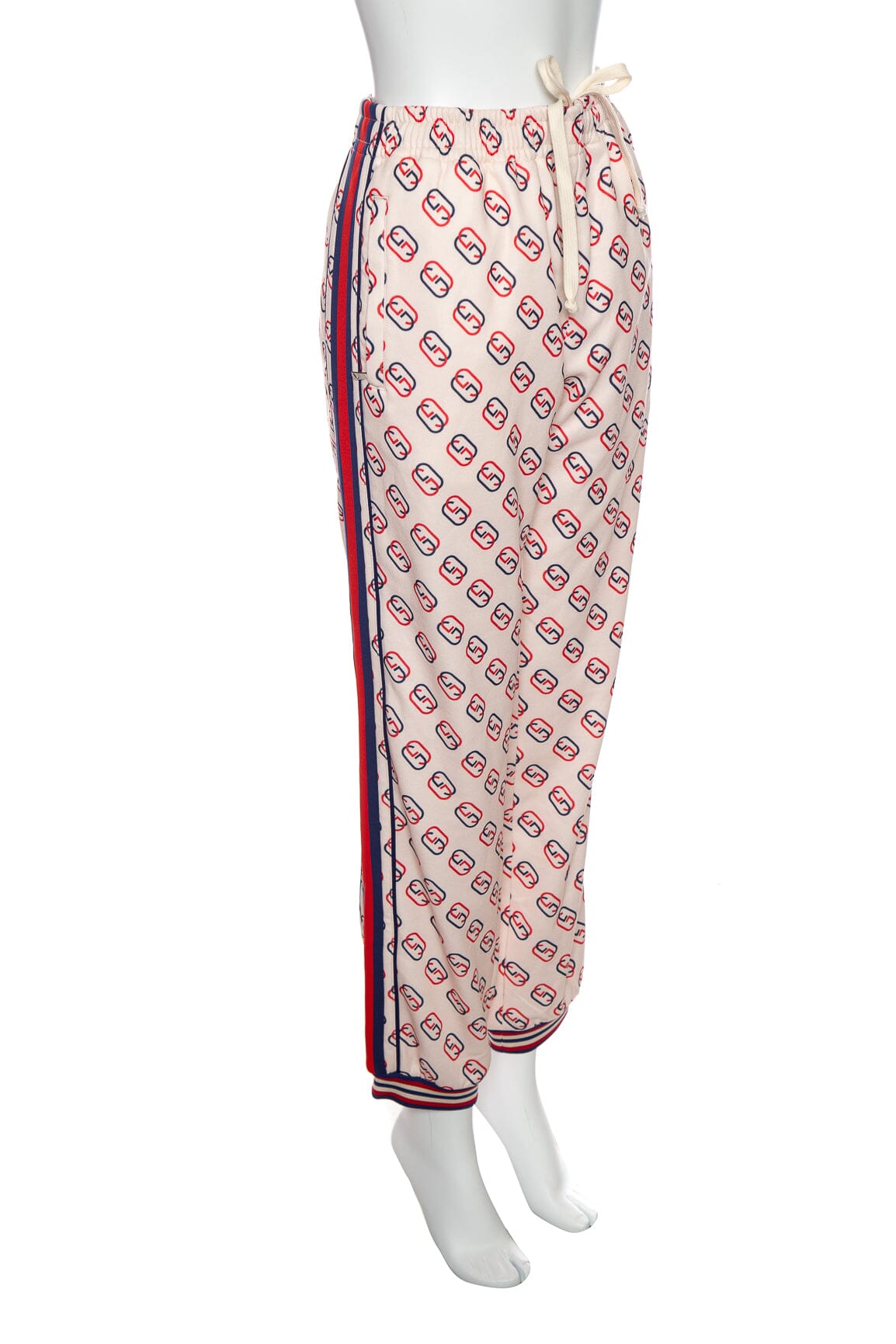 Gucci Cream Interlocking Red and Blue GG's Joggers SZ L