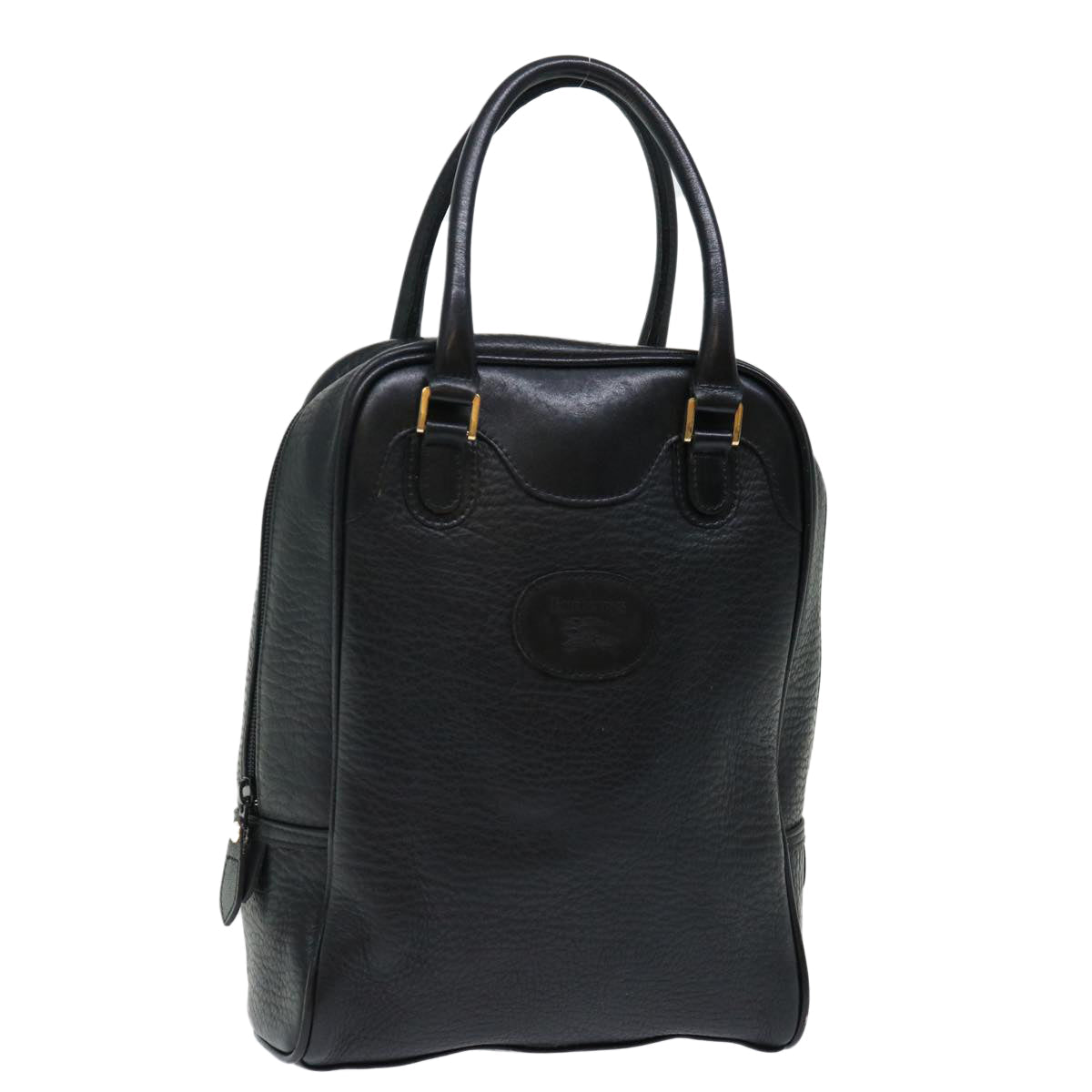 Luxury BurberrySs Shoes case Hand Bag Leather Black Auth 72670