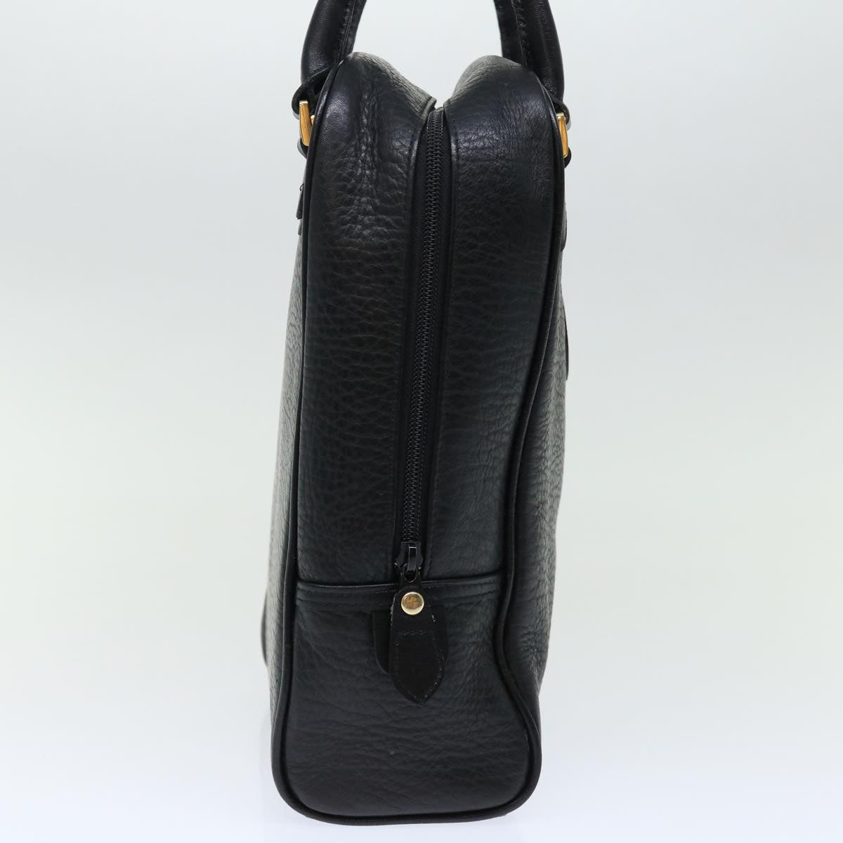 Luxury BurberrySs Shoes case Hand Bag Leather Black Auth 72670