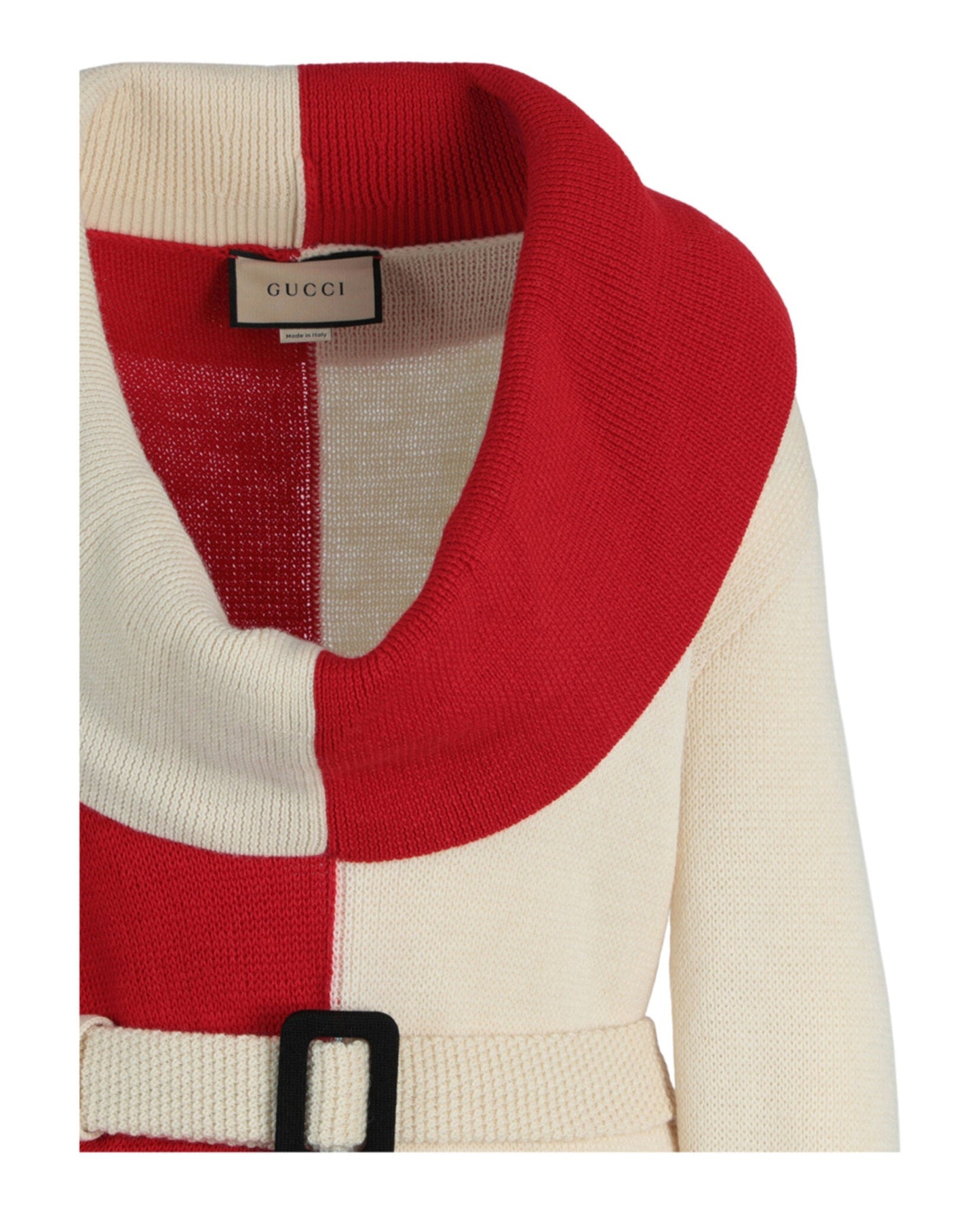 Gucci Womens Chunky Wool Belted Sweater