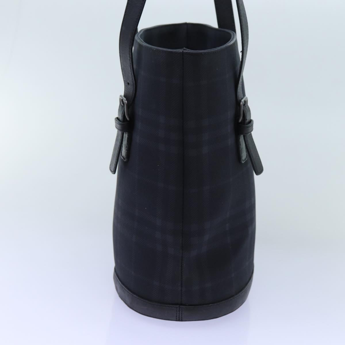 Luxury Burberry Nova Check Shoulder Bag Canvas Navy Auth 72748