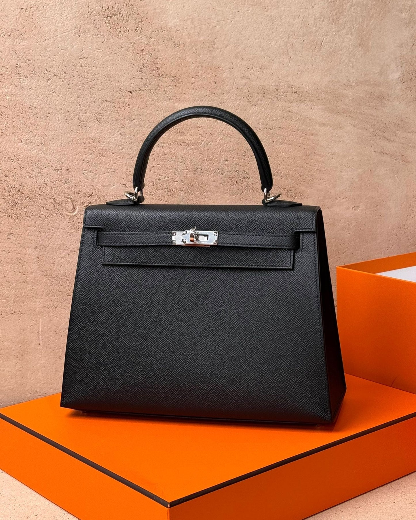 Hermès Kelly 25 - Black Epsom | Palladium Hardware