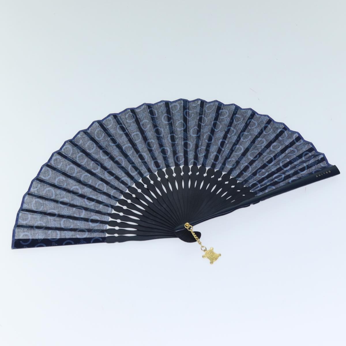 Luxury CELINE C Macadam Canvas Japanese Fan Navy  72918