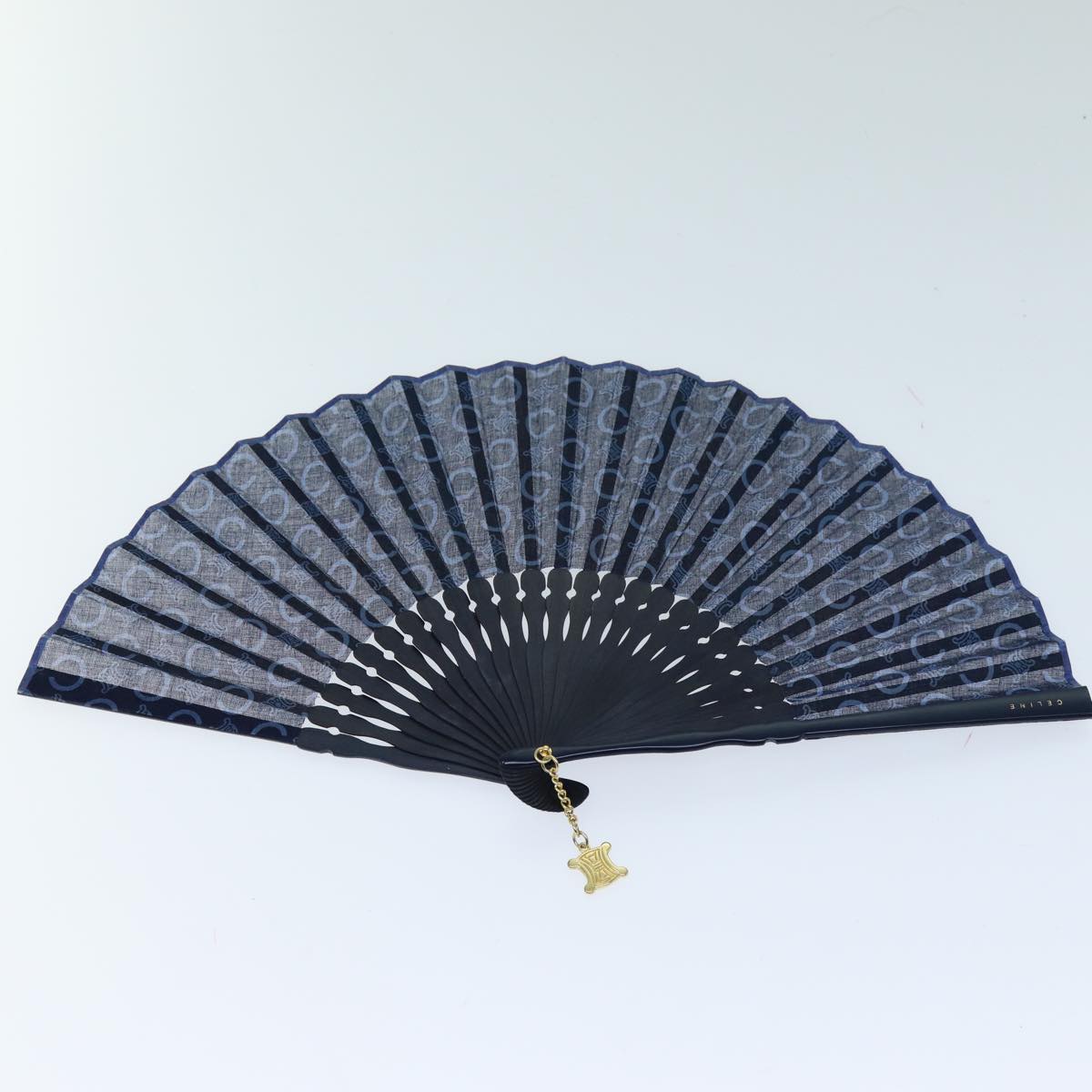 Luxury CELINE C Macadam Canvas Japanese Fan Navy  72918