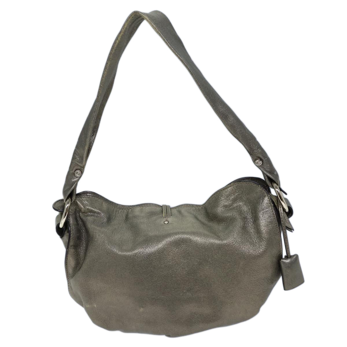 Luxury CELINE Shoulder Bag Leather Silver  72958