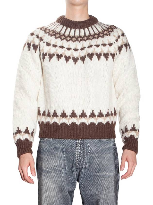 Luxury Saint Laurent Trending 2025 Men's Wool Mohair Rib Knit Top Beige