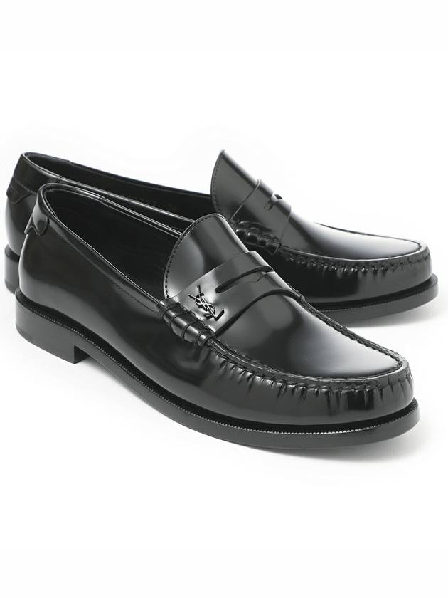 Luxury Saint Laurent Trending 2025 Women's Monogram Le Penny Loafer Black