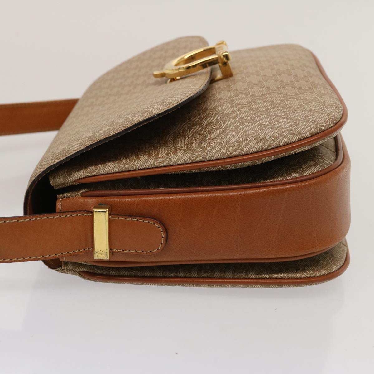 Luxury CELINE Macadam Canvas Shoulder Bag Beige  73027