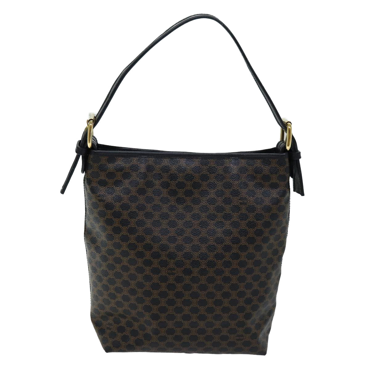 Luxury CELINE Macadam Canvas Shoulder Bag PVC Black  73131