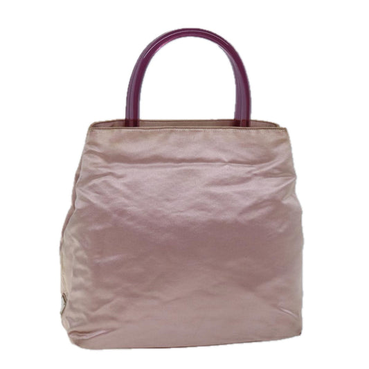 PRADA Hand Bag Satin Pink Auth 73154