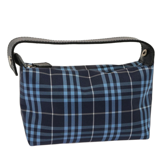 Luxury Burberry Nova Check Hand Bag Nylon Blue Auth 73195