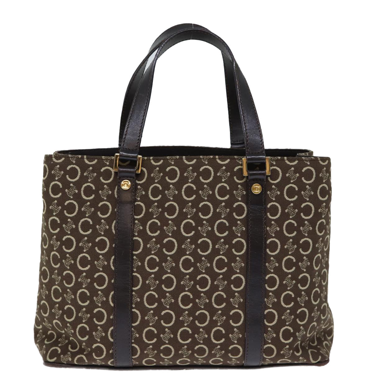 Luxury CELINE C Macadam Canvas Hand Bag Brown  73240