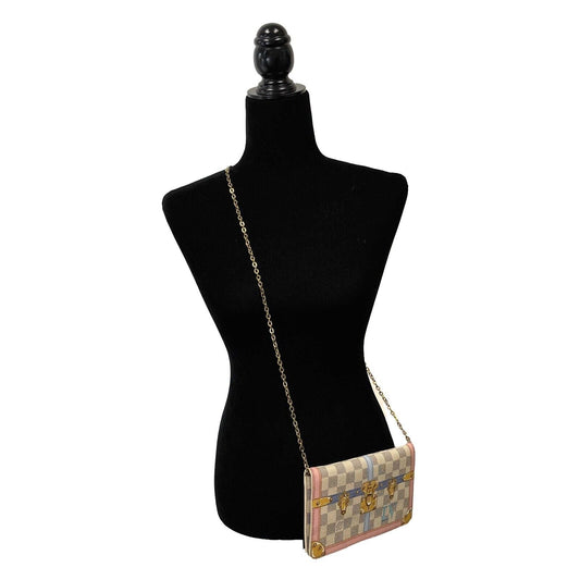 LOUIS VUITTON - Rare Damier Azur Summer Trunks Pochette Weekend Chain Crossbody