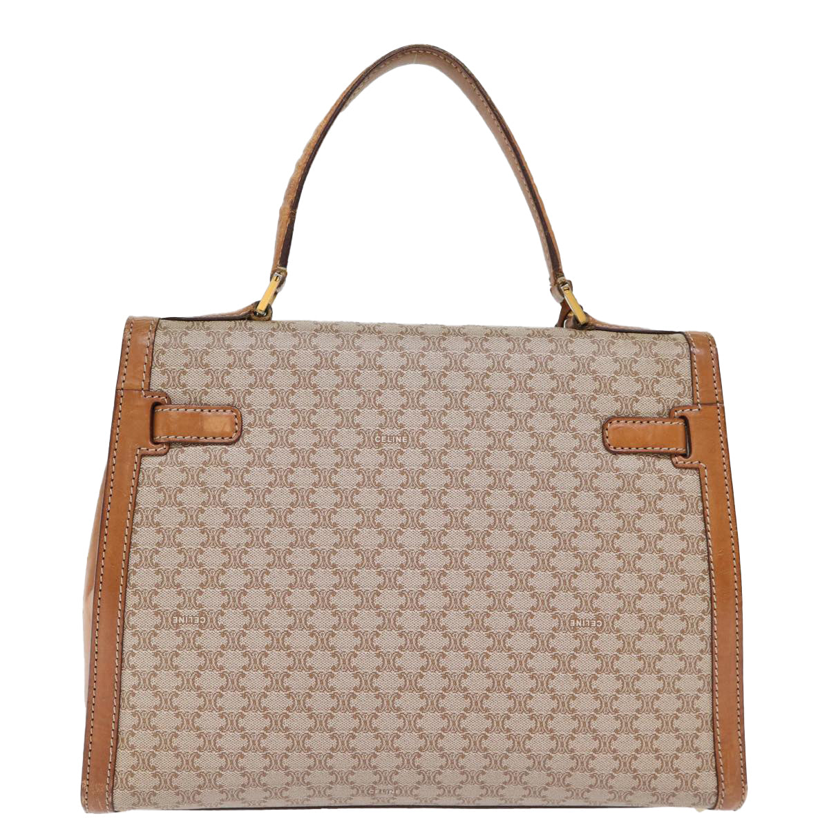 Luxury CELINE Macadam Canvas Hand Bag Beige  73341