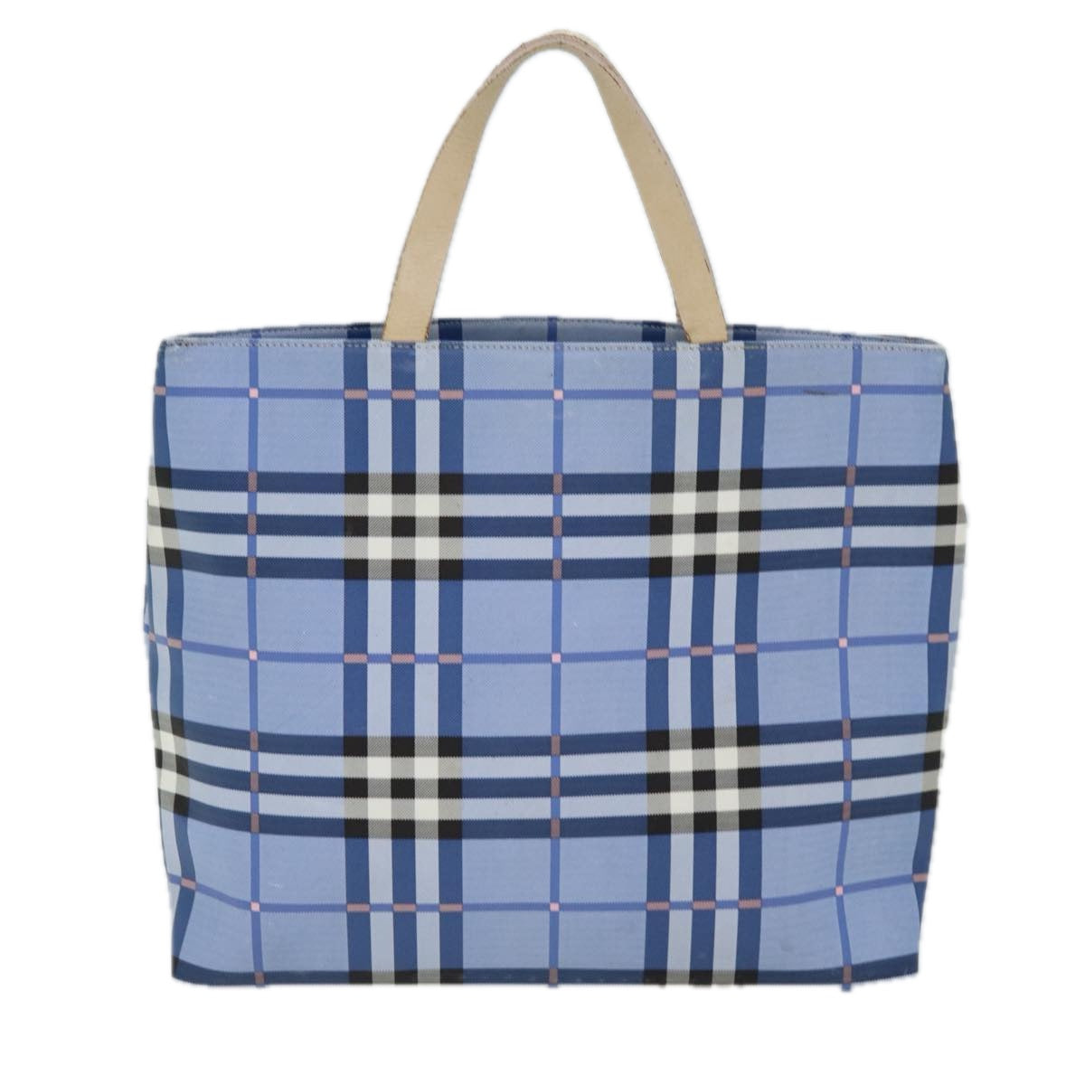 Luxury Burberry Nova Check Tote Bag Nylon Blue Auth 73344