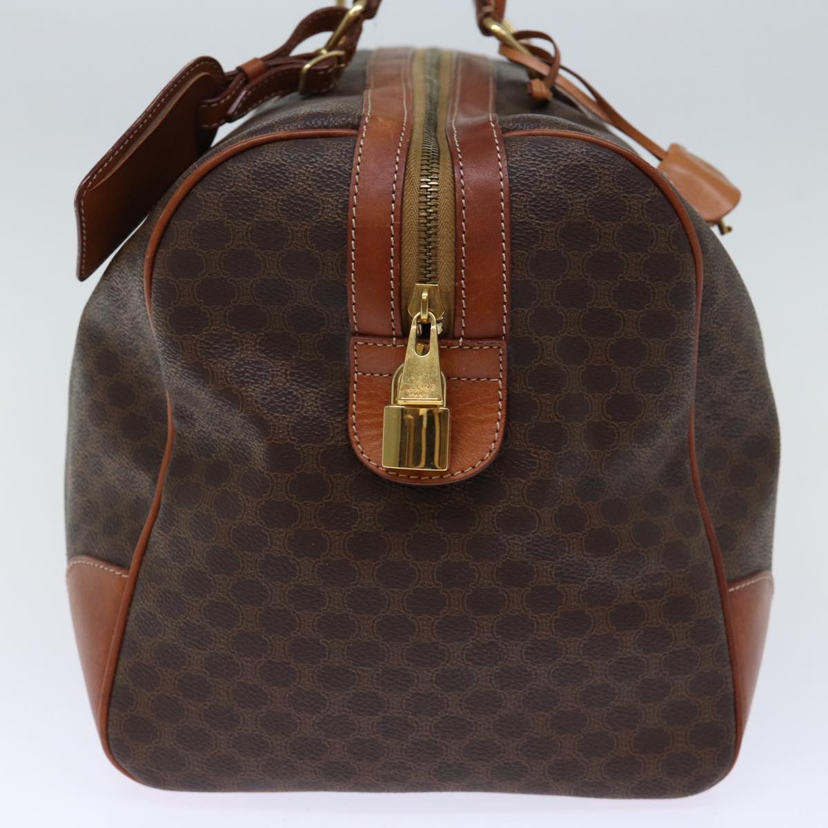 Luxury CELINE Macadam Canvas Boston Bag PVC Brown  73452