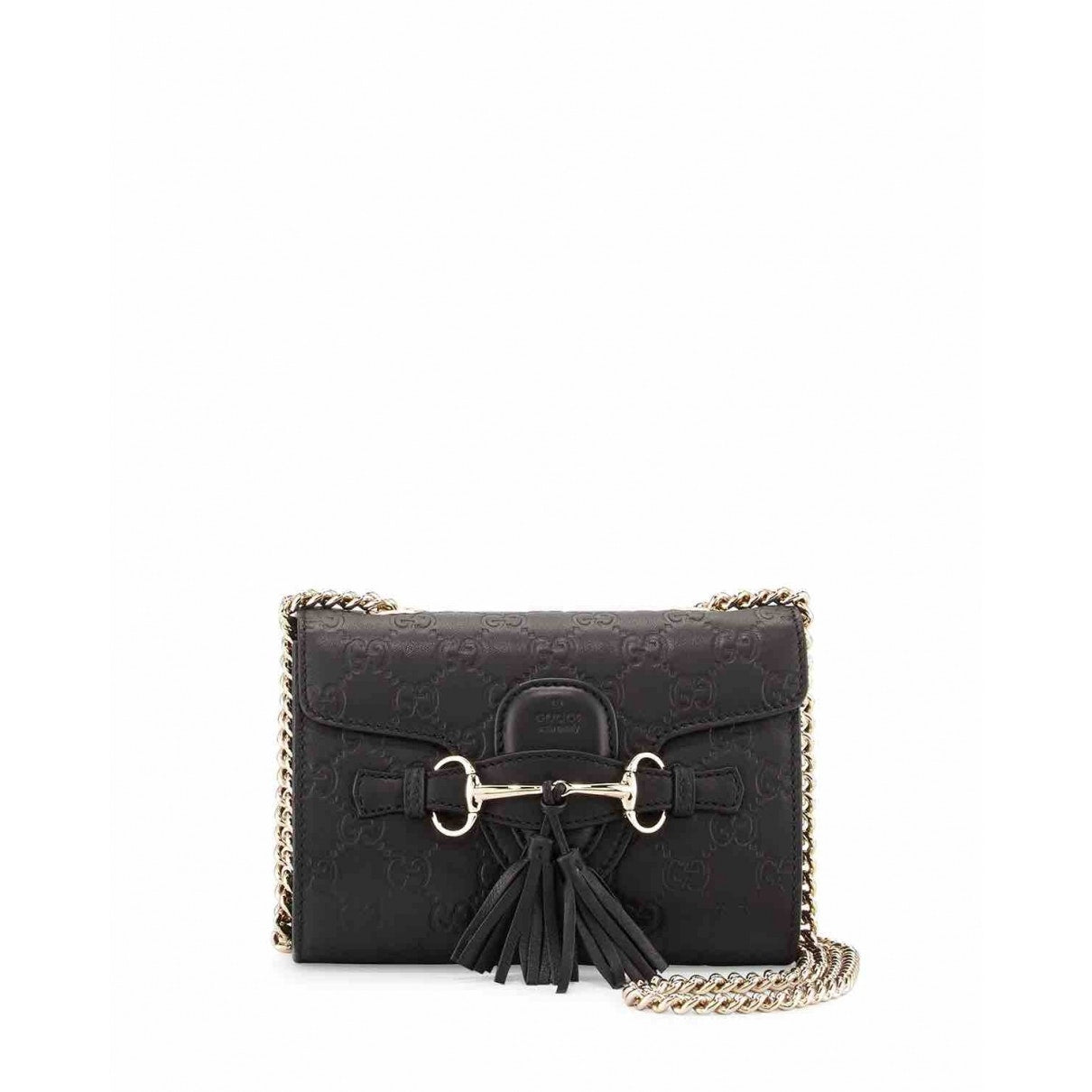 Gucci emily black leather handbag