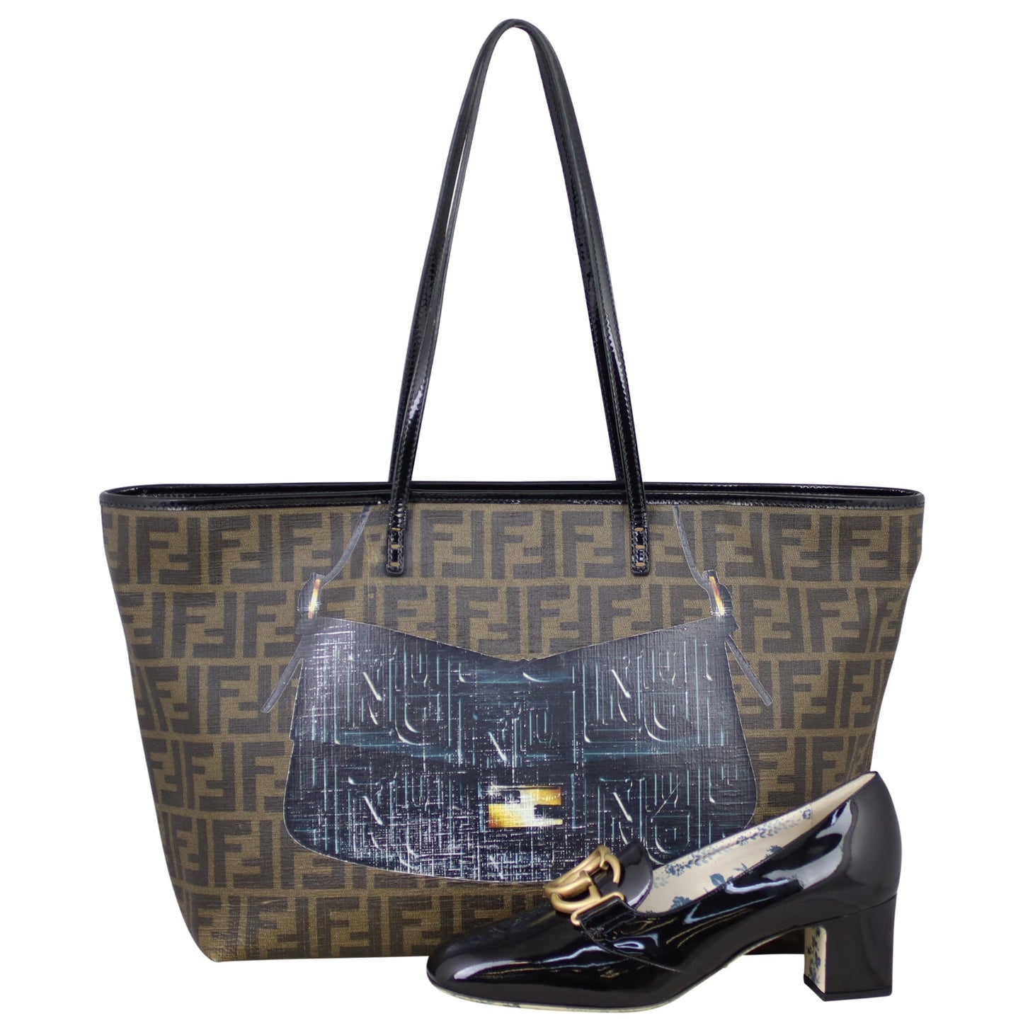 Fendi Zucca Roll Tote Mamma Baguette Print