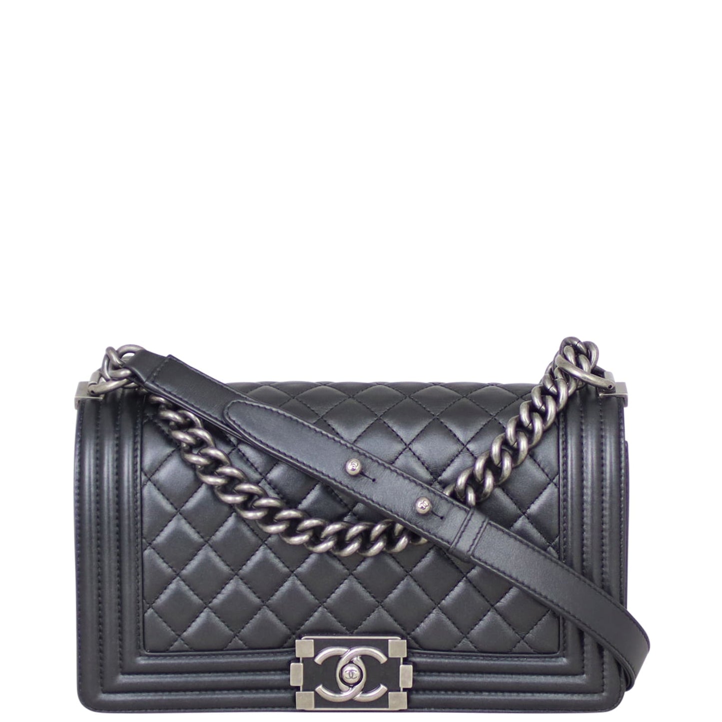 Chanel Boy Old Medium | Black 20 Series