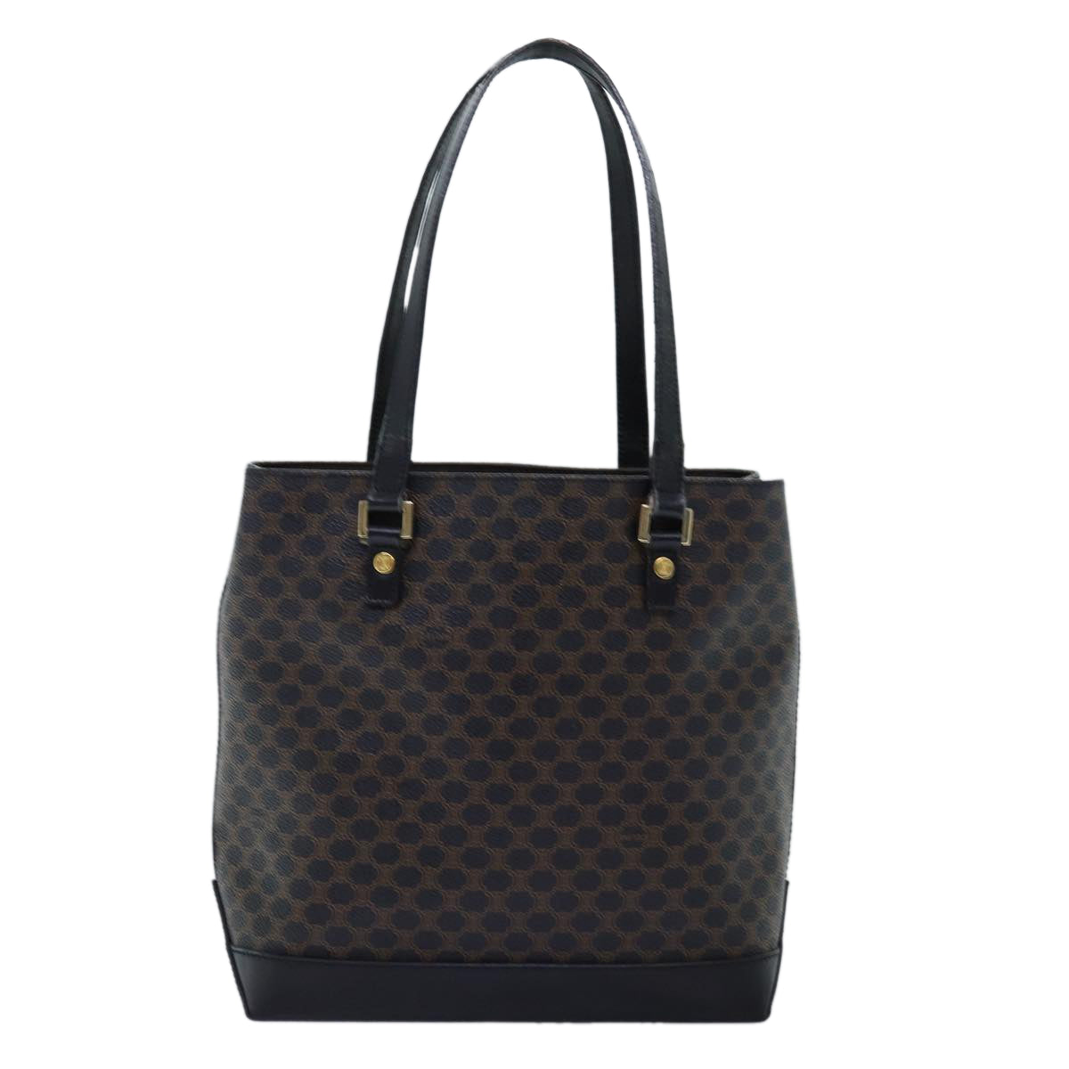 Luxury CELINE Macadam Canvas Hand Bag PVC Black  73589