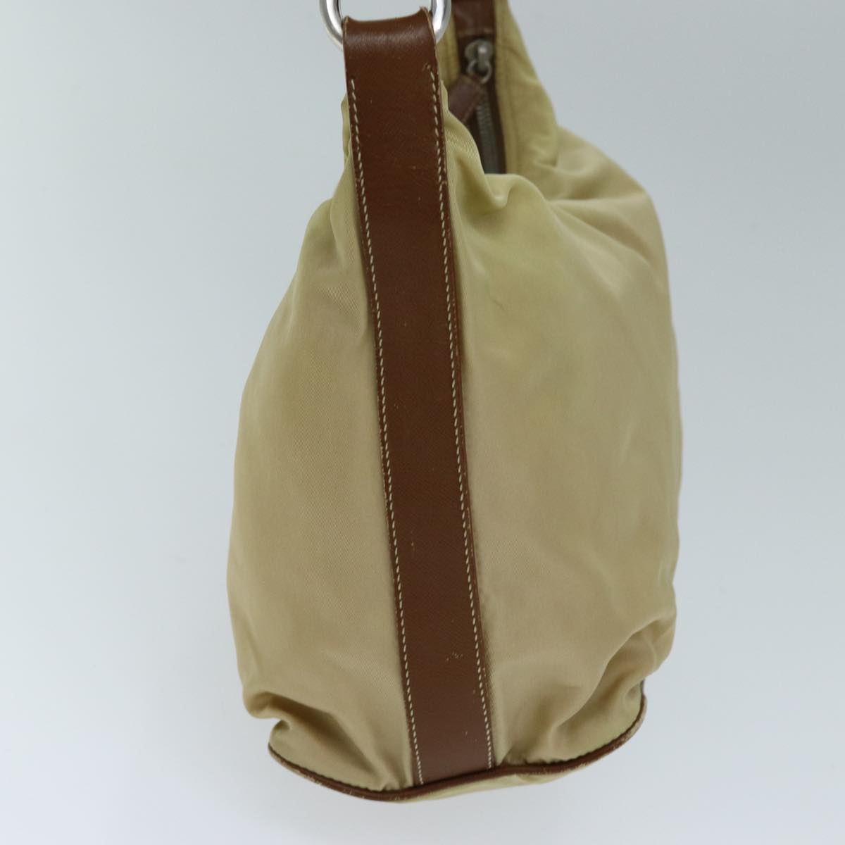 PRADA Shoulder Bag Nylon Beige Auth 73602